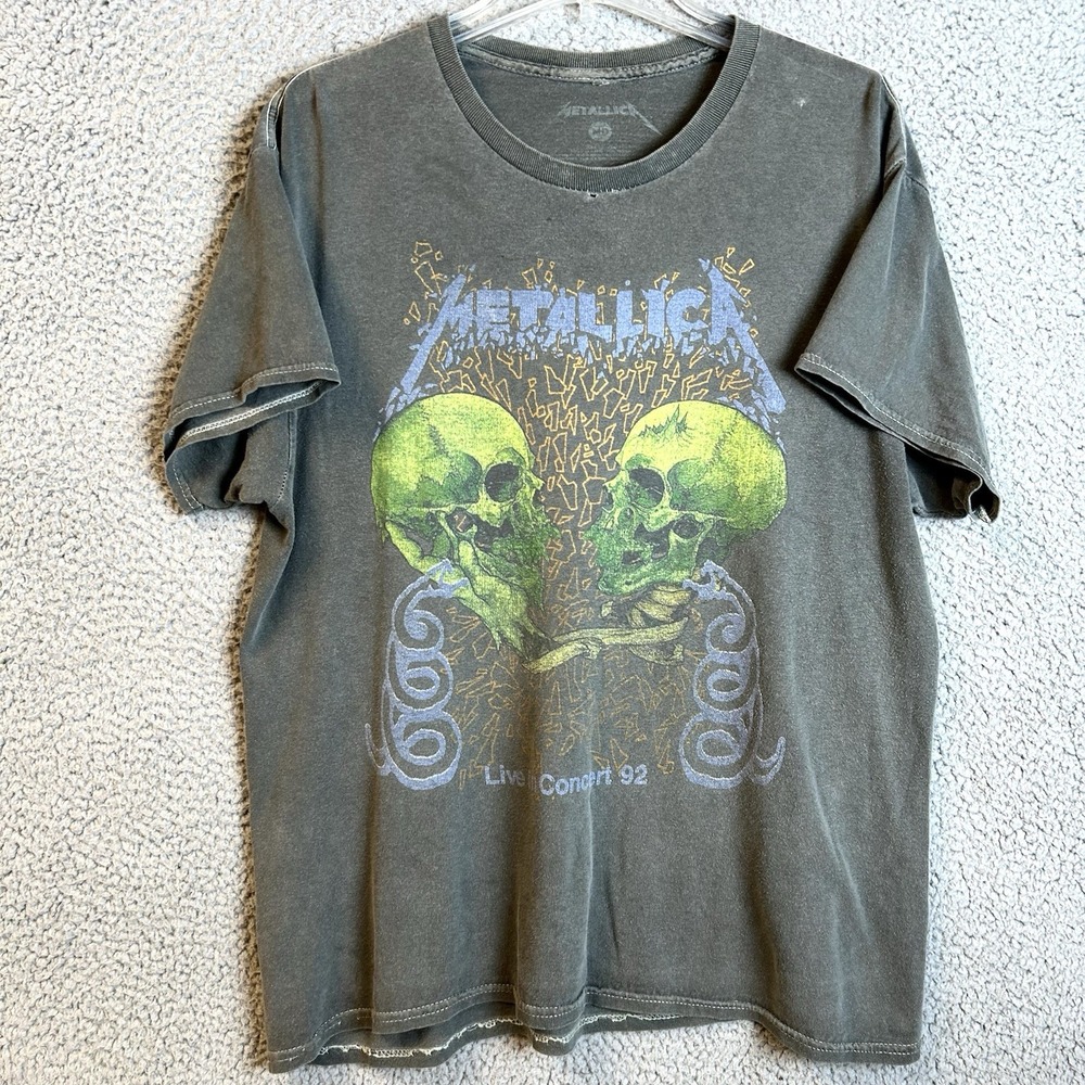 METALLICA LIVE IN CONCERT 91-92 Tour Shirt M/L Retro Vintaged Faded Double Sides